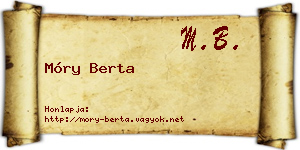 Móry Berta névjegykártya